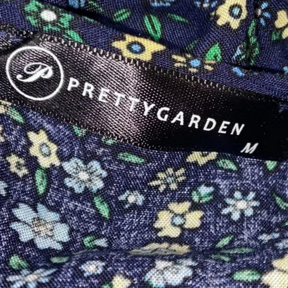 PRETTYGARDEN NAVY FLORAL PRINT MAXI DRESS SIZE MEDIUM - Picture 11 of 13